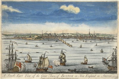 A South East View of the Great Town of Boston in New England, c. 1730 by English School