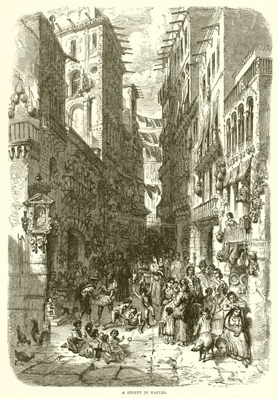 A Street in Naples by English School