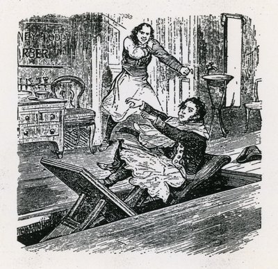 A String of Pearls or The Friend of Fleet Street (1847), Britannia, Hoxton. Sweeney Todd by English School