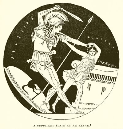 A Suppliant Slain at an Altar by English School