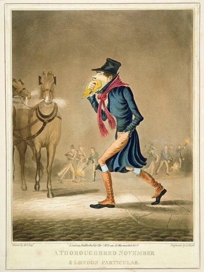 A Thoroughbred November & London Particular, engraved by George Hunt, published by Thomas McLean, London, 1827 by English School