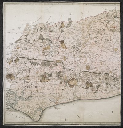 A Topographical Map of the County of Sussex, divided into Rapes, Deanries, and Hundreds by English School