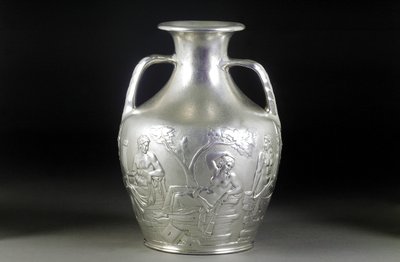 A Victorian silver replica of the Portland Vase, 1844 by English School