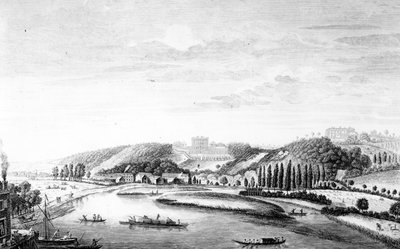 A View of Cliveden House Taken from Maidenhead Bridge by English School