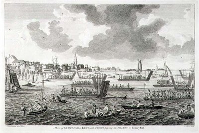 A View of Gravesend in Kent, with Troops Passing the Thames to Tilbury Fort by English School