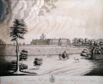 A View of Helmingham Hall in Suffolk, the Seat of the Earl of Dysart by English School