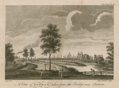 A View of London Taken from the Bridge Near Chelsea by English School