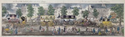 A View of the Boulevards of Paris with the new carriages, 1828 by English School