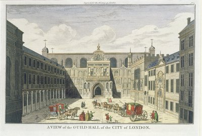 A View of the Guild Hall of the City of London, from The History of London, late 18th century by English School