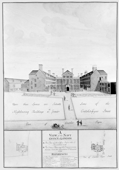 A View of the Navy Office in London by English School