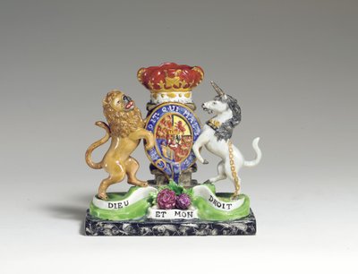 A Walton Armorial Spill Vase as the British Royal Coat of Arms, c.1825 by English School