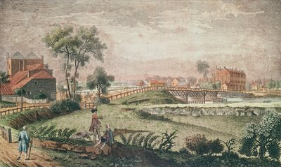 A West View of Chelsea Bridge, 1761 by English School