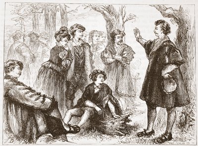 A Wittemberg Student Preaching in Lime-Tree Meadow by English School