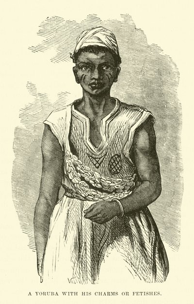 A Yoruba with His Charms or Fetishes by English School