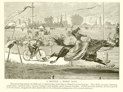 A Bicycle vs Horse Race by English School
