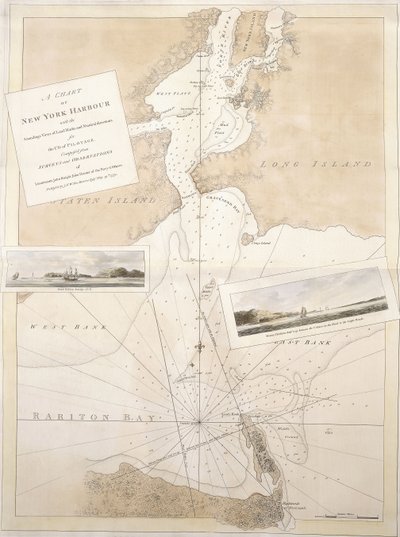 A chart of New York harbour, 1774-1779 by English School