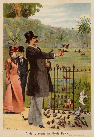 A daily scene in Hyde Park by English School