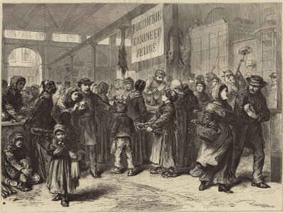 A Dog and Cat Butchers in Paris by English School