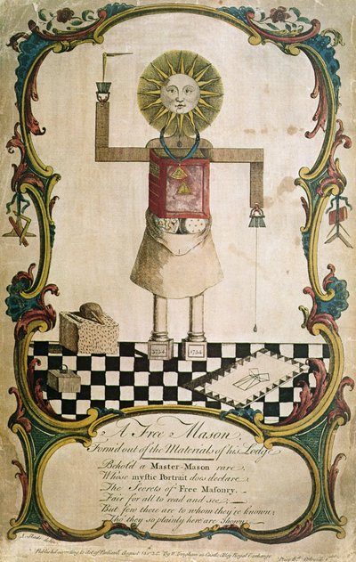 A freemason forged through the tools of his lodge, 1754 by English School