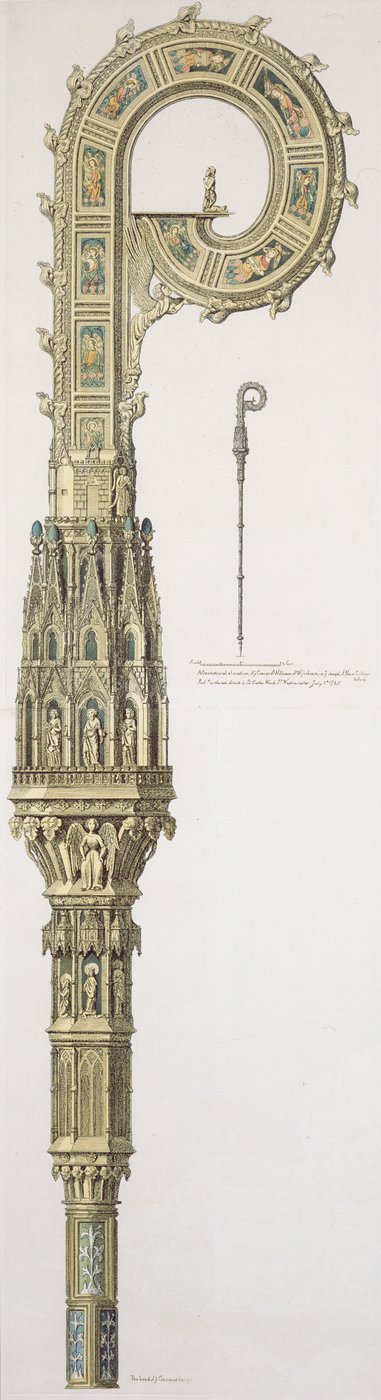 A Geometrical Elevation of the Crozier of William of Wykeham (c.1320-1404) Published 1785 by English School