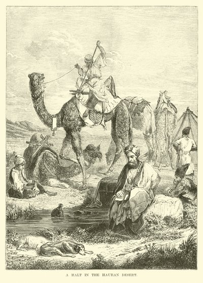A Halt in the Hauran Desert by English School