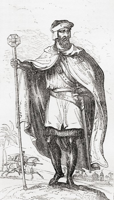 A knight templar, from Old England: A Pictorial Museum by English School