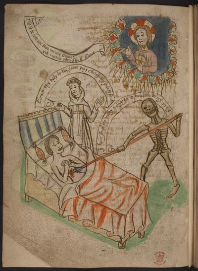 A Man on His Deathbed, from A Carthusian Miscellany of Poems, Chronicles, and Treatises in Northern English, Including an Epitome or Summary of Mandeville