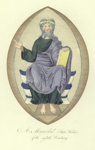 A Monarch Wearing State Habit of the 8th Century by English School
