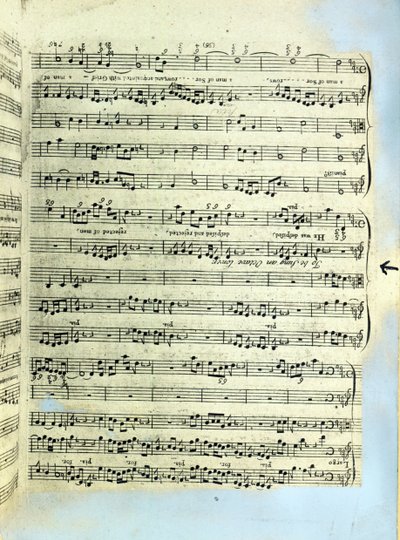 A page from one of the only two copies known to exist of the first printing of Handel