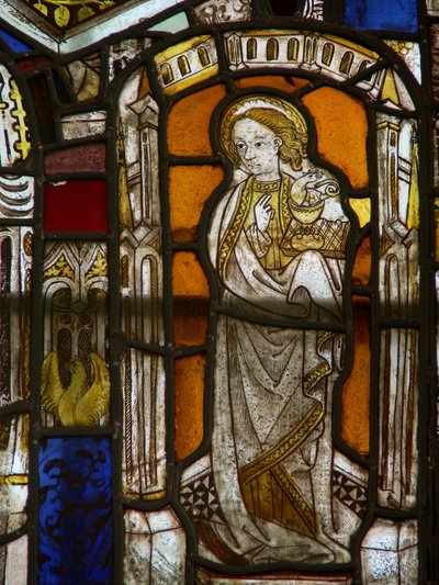 A panel in the east window depicting St John by English School