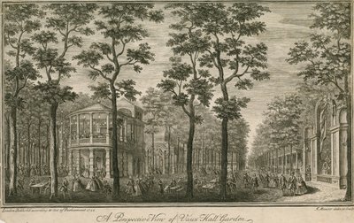 A perspective view of Vauxhall Gardens, London by English School