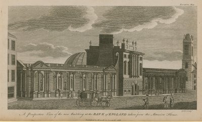 A Perspective View of the New Building at the Bank of England by English School