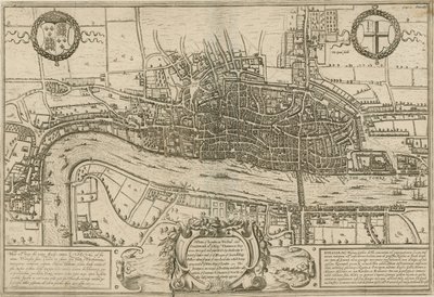 A plan of London, Westminster and Southwark as they were surveyed during the reign of Queen Elizabeth by English School