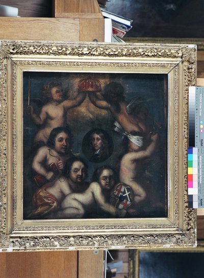 A Satire of Richard Cromwell Being Offered the Crown, c.1659 by English School