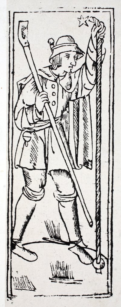A Shepherd Practices His Night Watch by English School