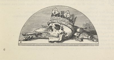 A skull wearing a crown, from 