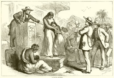 A Slave Auction by English School