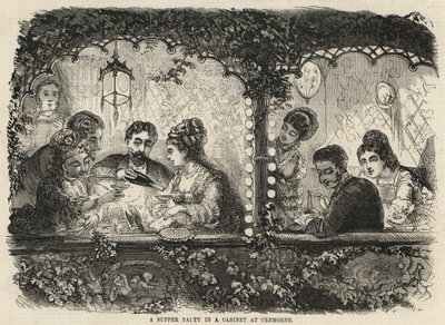 A Supper Party in a Cabinet at Cremorne by English School