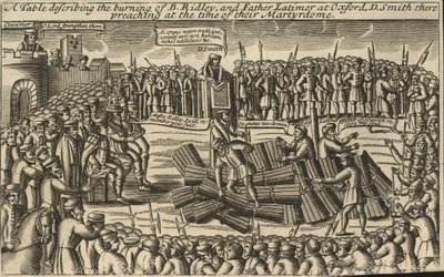 A Table Describing the Burning of Bishop Ridley and Father Latimer at Oxford by English School
