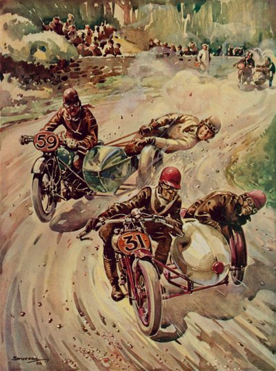 A Tourist Trophy Sidecar Race by English School