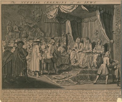 A view of many of the principal religious customs: The nuptial ceremony of the Jews by English School