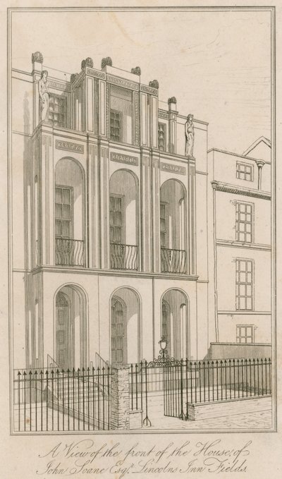 A view of the front of the house of John Soane Esq, Lincoln