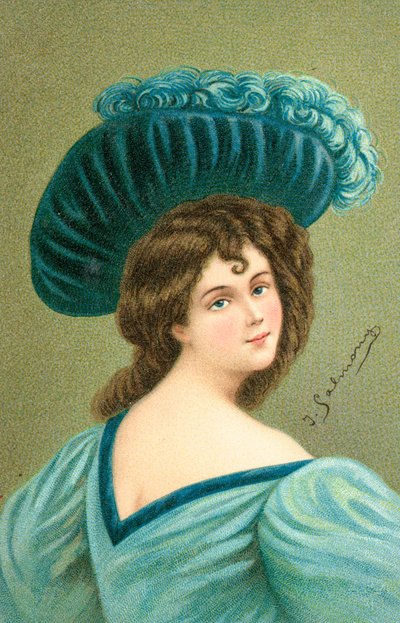 A well-dressed young woman by English School