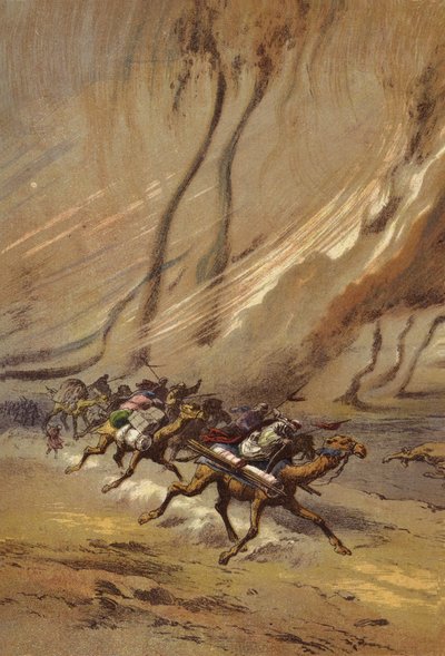 A whirlwind of sand in Sahara by English School