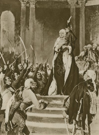 A Woman Ruler Appeals to Her Subjects by English School