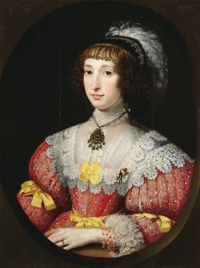 A young Lady with a Plumed Headdress by English School