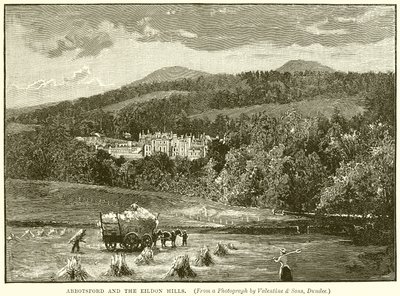 Abbotsford and the Eildon Hills by English School