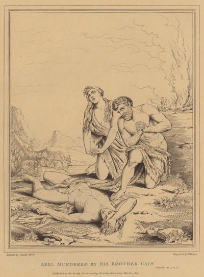 Abel murdered by his Brother Cain, Genesis by English School