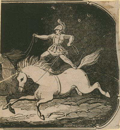 Acrobatic horse riding by English School