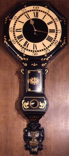 Act of Parliament clock inscribed The Gift of Sir Francis Forbes, 1714 by English School